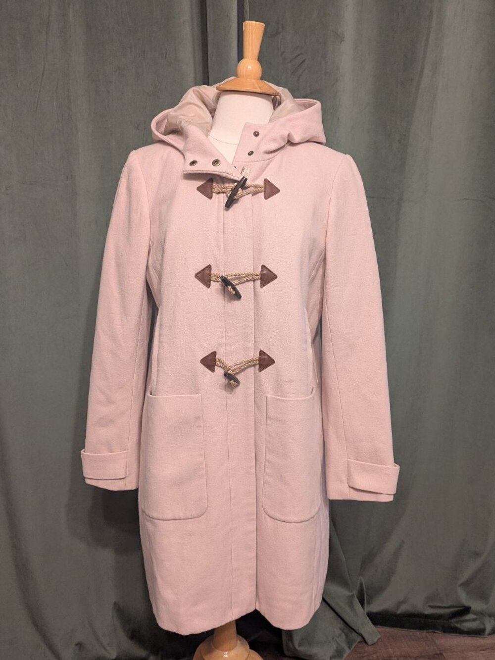 J. Crew Soft Pink Merino Wool Toggle Coat Size 14 $349 Rare